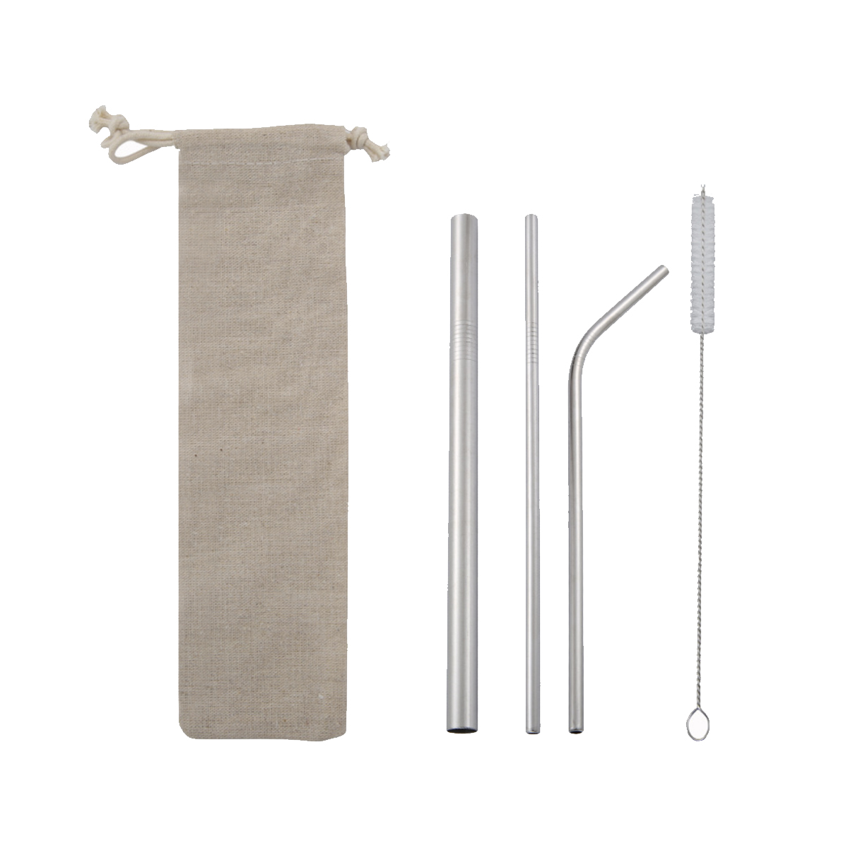 4pcs Stainless Steel Straw Set